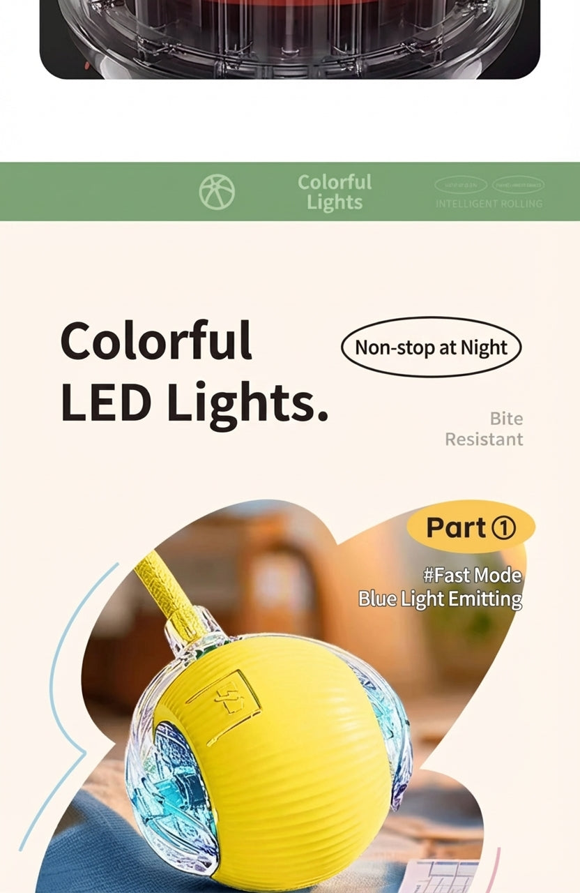 Smart Interactive Dog Toy Ball – Automatic Self-Play, Chew-Resistant, Anxiety Relief for Puppies