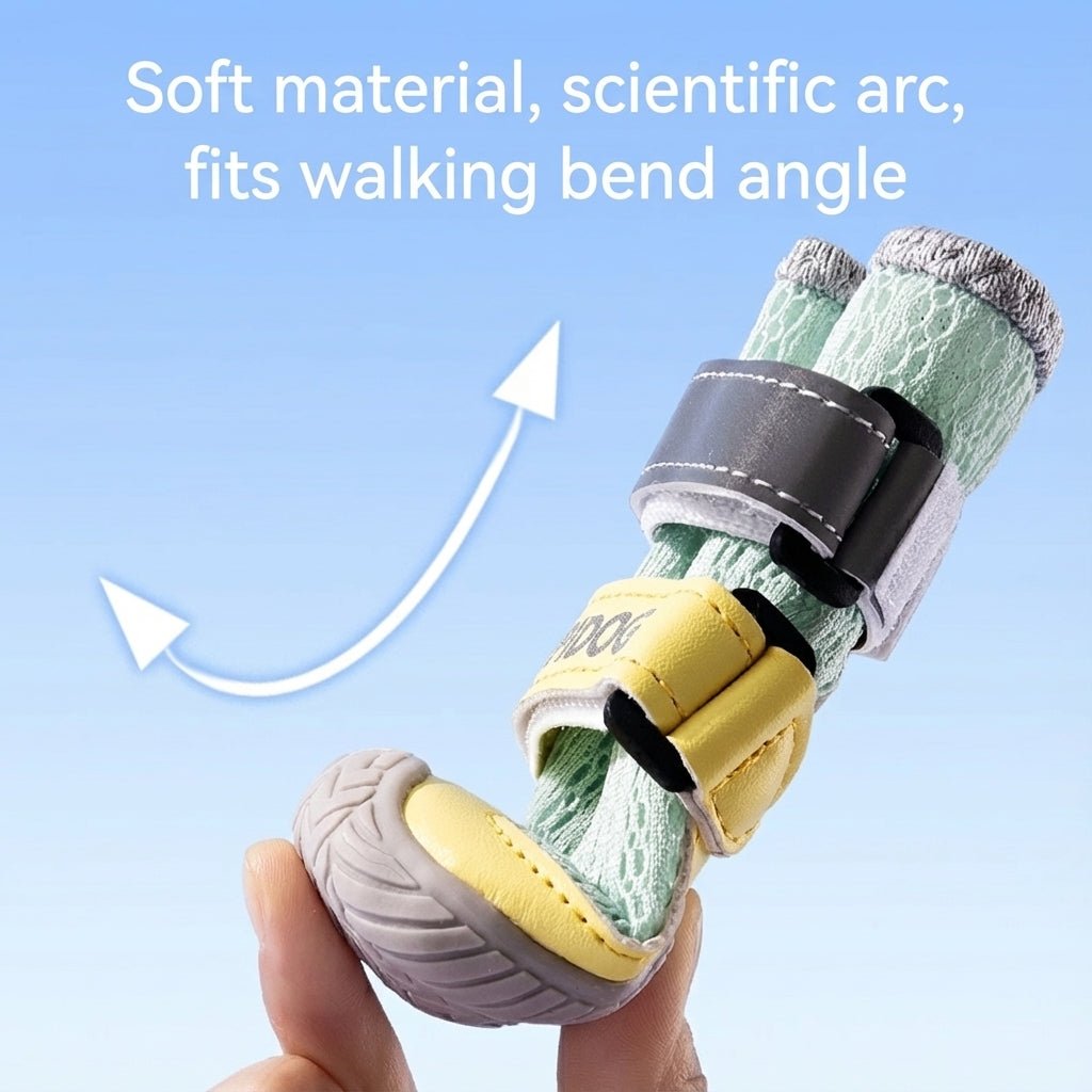 Breathable Anti-Slip Dog Shoes – Soft-Sole, Reflective, Stay-On Design for Small to Large Dogs (All-Season)