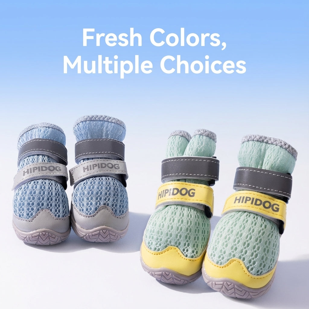 Breathable Anti-Slip Dog Shoes – Soft-Sole, Reflective, Stay-On Design for Small to Large Dogs (All-Season)