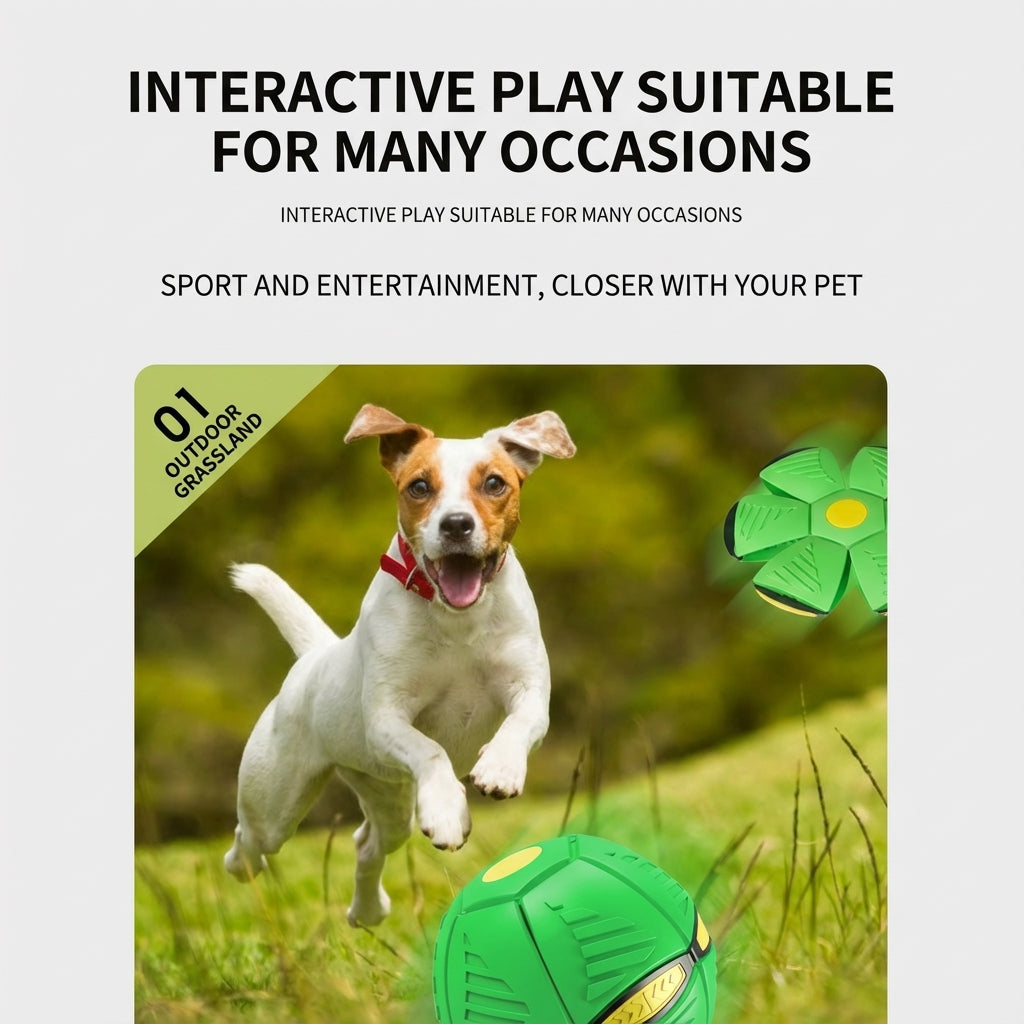 Magic UFO Transforming Pet Ball – Interactive Bouncing Light Toy for Dogs & Cats (Durable, Chew-Resistant, Self-Entertainment)