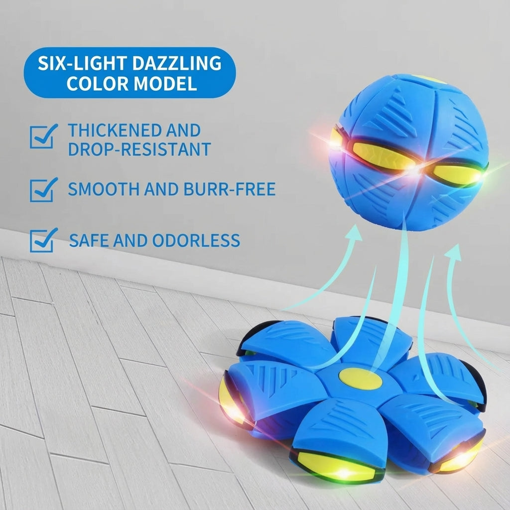 Magic UFO Transforming Pet Ball – Interactive Bouncing Light Toy for Dogs & Cats (Durable, Chew-Resistant, Self-Entertainment)