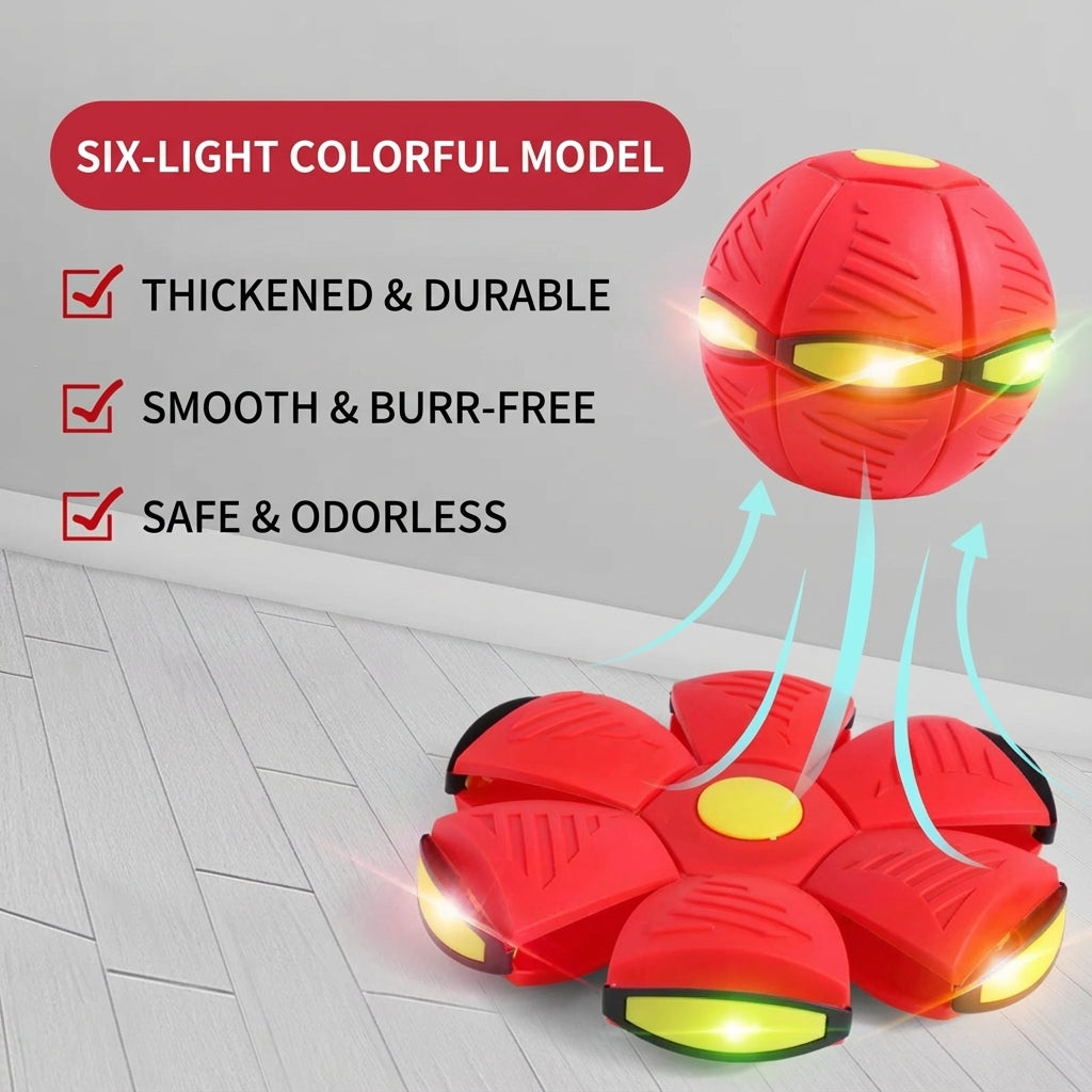 Magic UFO Transforming Pet Ball – Interactive Bouncing Light Toy for Dogs & Cats (Durable, Chew-Resistant, Self-Entertainment)