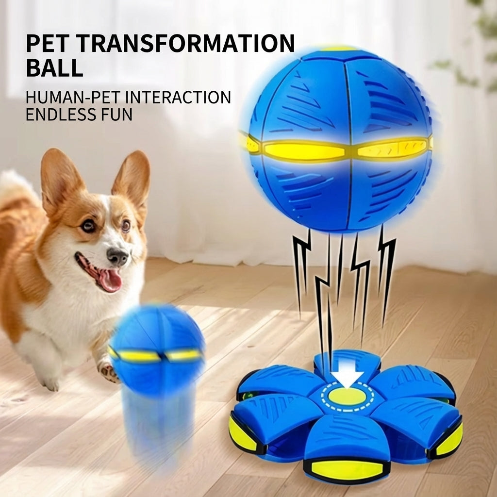 Magic UFO Transforming Pet Ball – Interactive Bouncing Light Toy for Dogs & Cats (Durable, Chew-Resistant, Self-Entertainment)