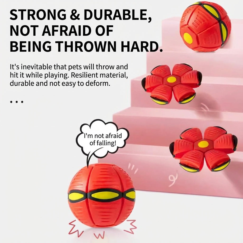 Magic UFO Transforming Pet Ball – Interactive Bouncing Light Toy for Dogs & Cats (Durable, Chew-Resistant, Self-Entertainment)